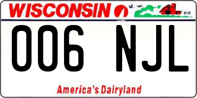 WI license plate 006NJL