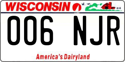 WI license plate 006NJR