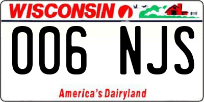 WI license plate 006NJS
