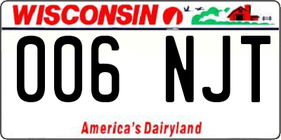 WI license plate 006NJT