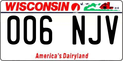 WI license plate 006NJV