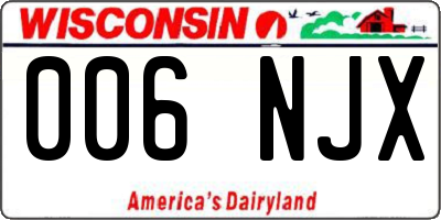 WI license plate 006NJX