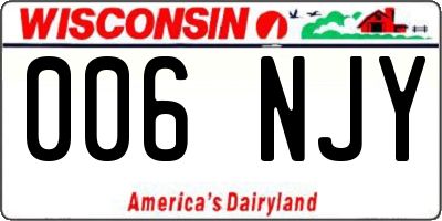 WI license plate 006NJY