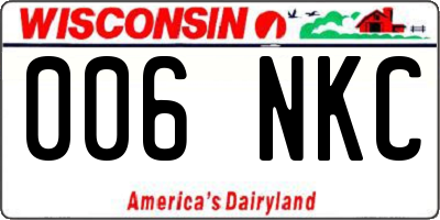 WI license plate 006NKC