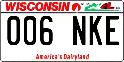 WI license plate 006NKE