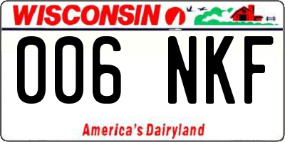 WI license plate 006NKF