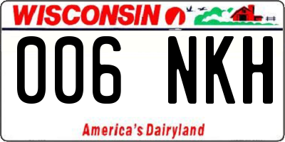 WI license plate 006NKH