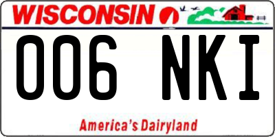 WI license plate 006NKI