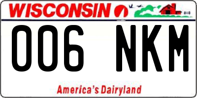 WI license plate 006NKM