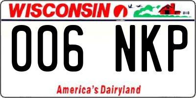 WI license plate 006NKP
