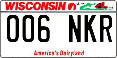 WI license plate 006NKR