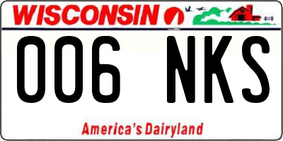 WI license plate 006NKS