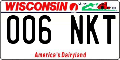 WI license plate 006NKT