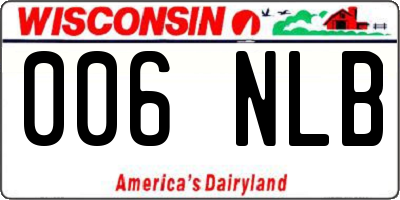 WI license plate 006NLB