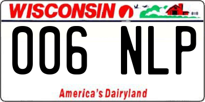 WI license plate 006NLP