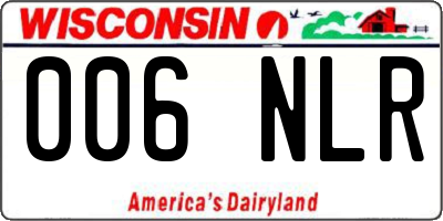 WI license plate 006NLR