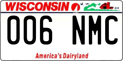 WI license plate 006NMC