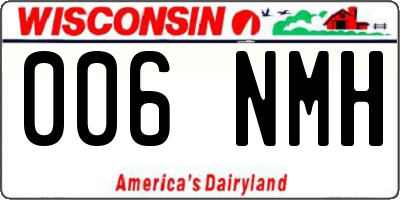 WI license plate 006NMH