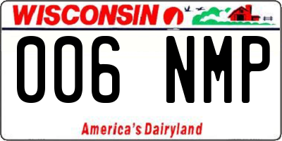 WI license plate 006NMP