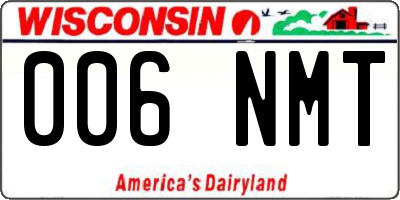 WI license plate 006NMT
