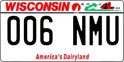 WI license plate 006NMU