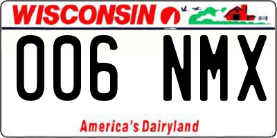 WI license plate 006NMX