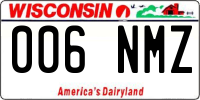 WI license plate 006NMZ