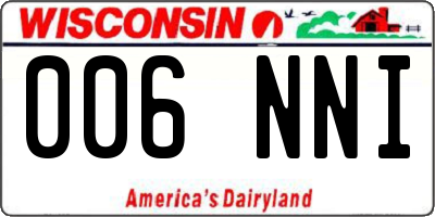 WI license plate 006NNI