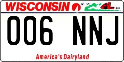 WI license plate 006NNJ