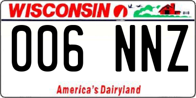 WI license plate 006NNZ