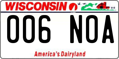 WI license plate 006NOA