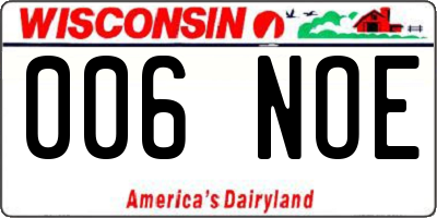 WI license plate 006NOE