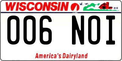 WI license plate 006NOI
