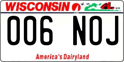 WI license plate 006NOJ