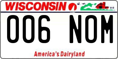 WI license plate 006NOM