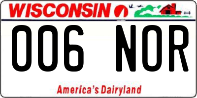 WI license plate 006NOR