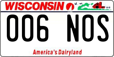 WI license plate 006NOS