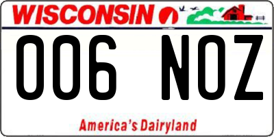 WI license plate 006NOZ