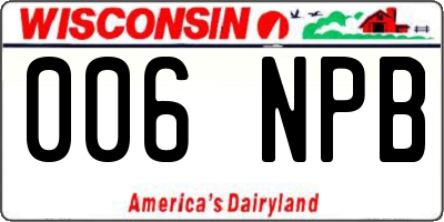 WI license plate 006NPB