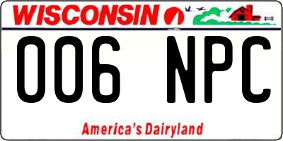 WI license plate 006NPC