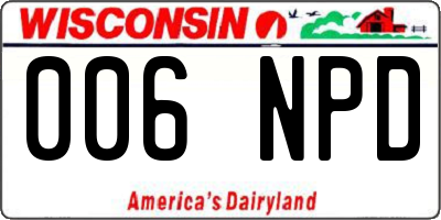WI license plate 006NPD