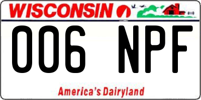 WI license plate 006NPF