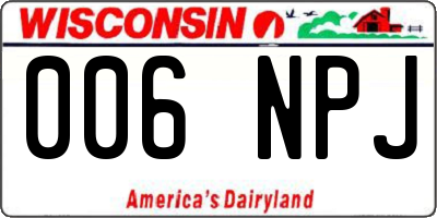 WI license plate 006NPJ