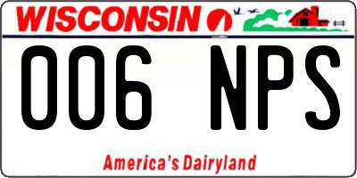 WI license plate 006NPS