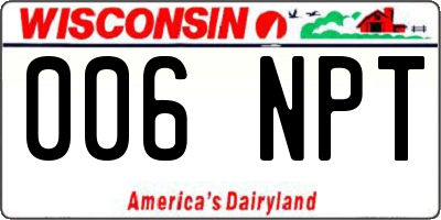 WI license plate 006NPT