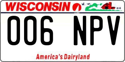 WI license plate 006NPV