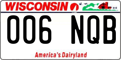 WI license plate 006NQB