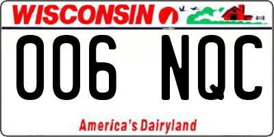 WI license plate 006NQC