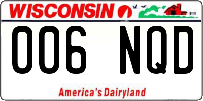 WI license plate 006NQD