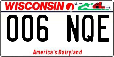 WI license plate 006NQE